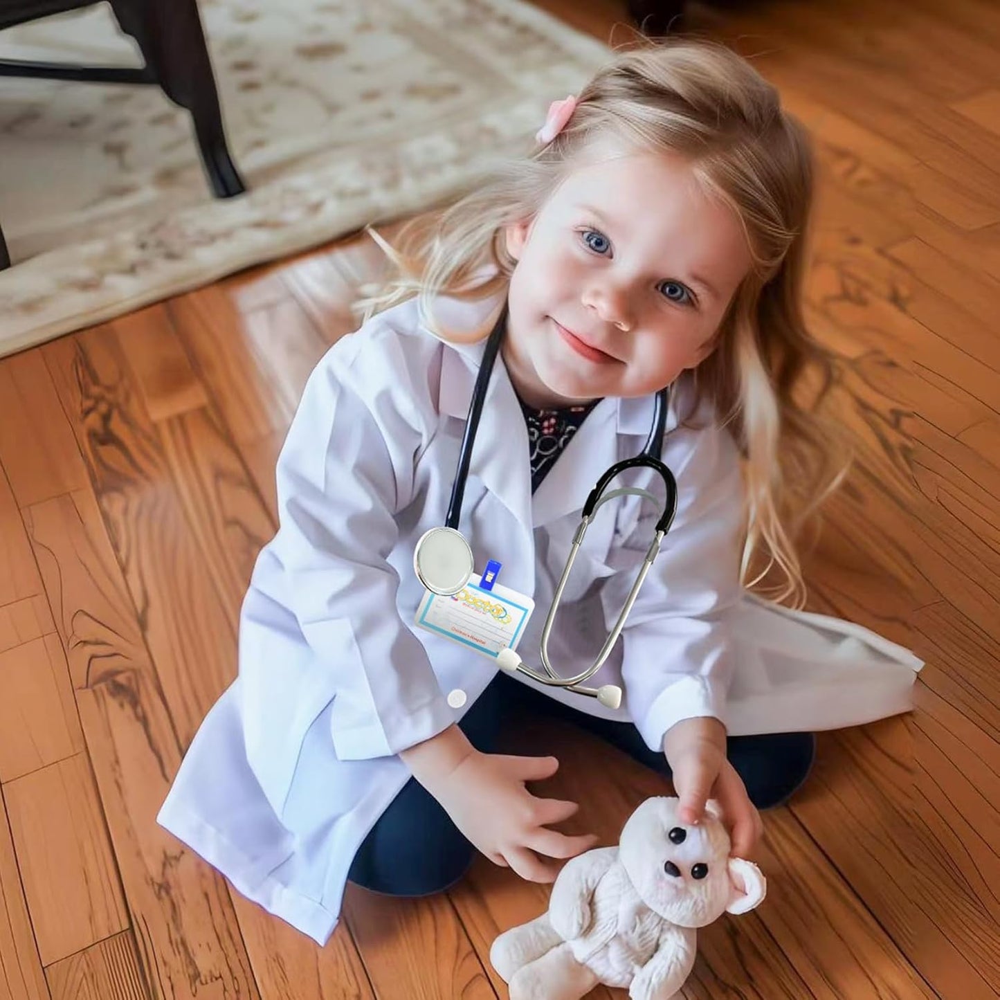 Kids' Doctor Lab Coat Costume with Accessories Role Play for Boys Girls Playset Nurse Costume Age 3-12