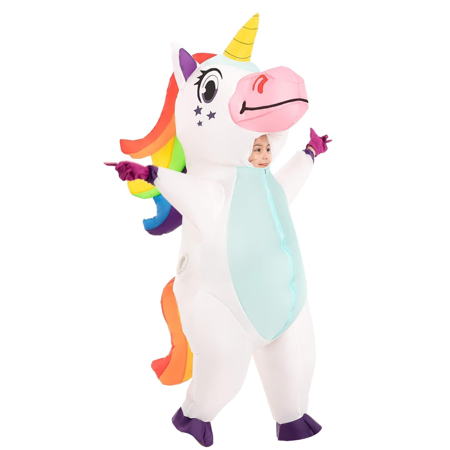 Inflatable Costume for Kids, Full Body Unicorn Blow up Halloween Costume for Toddlers Child (7-10Yrs)