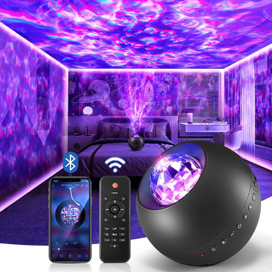 Galaxy Projector,White Noise Galaxy Light Projector,Bluetooth Music Kids Night Light Projector,Remote Timer Galaxy Projector for Bedroom Decor,Room Lights Cool Stuff Gifts for Teen Girl Stuff