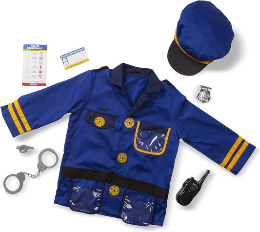 Unisex-Children Police Officer Role Play Costume Dress-Up Set (8 Pcs) Frustration-Free Packaging Multicolor, Ages 3-6 Years