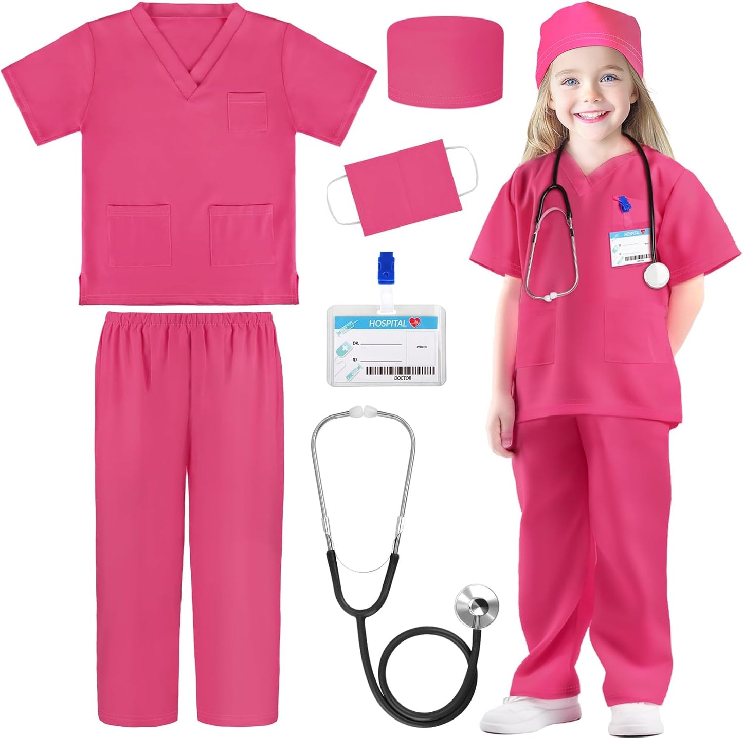 Doctor Costume for Kids Scrubs with Accessories Costume for Kids Toddler Halloween Costumes for Kids…