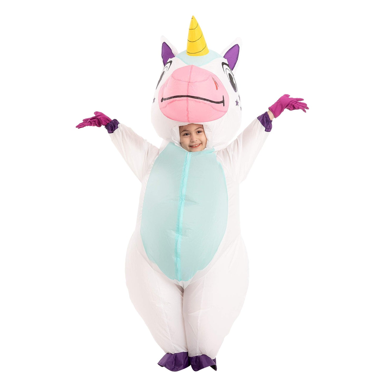 Inflatable Costume for Kids, Full Body Unicorn Blow up Halloween Costume for Toddlers Child (7-10Yrs)