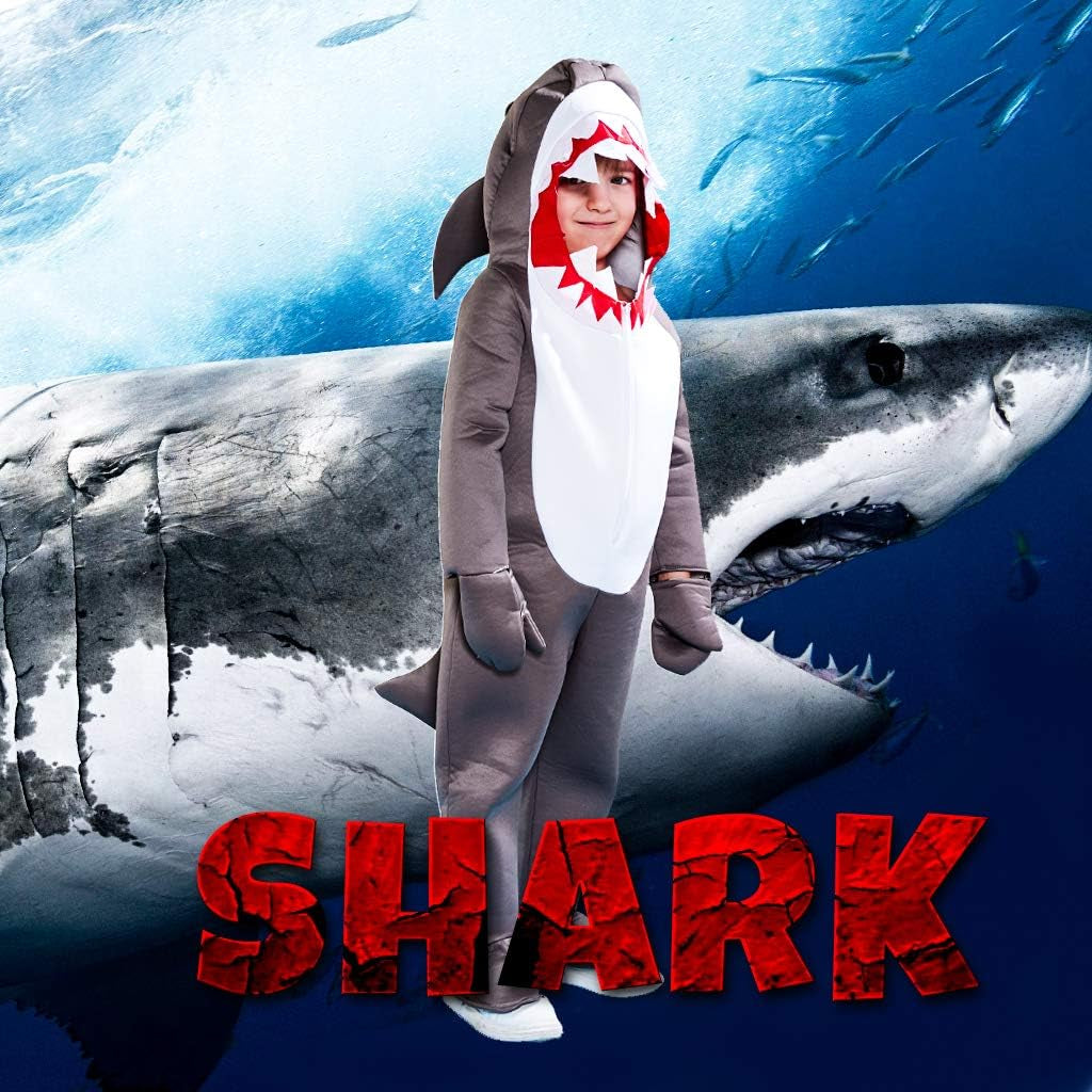 Boys Shark Costume Kids Onesie Pajamas Halloween Sea Animal Suit Onesie