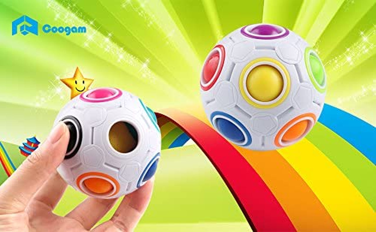 Rainbow Puzzle Ball with Pouch Color-Matching Puzzle Game Fidget Toy Stress Reliever Magic Ball Brain Teaser for Kids and Adults, Children, Boy, Girl Holiday