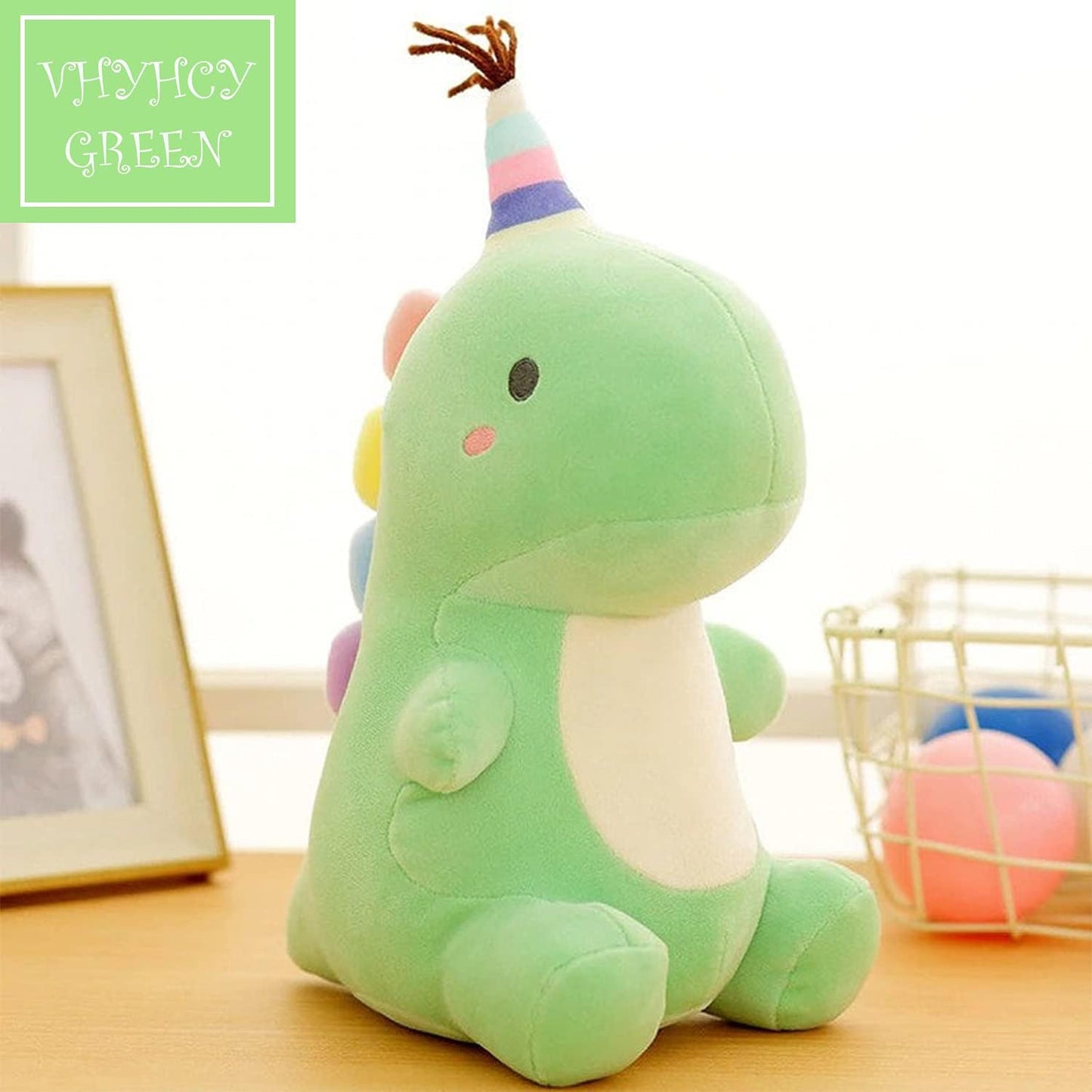 Stuffed Animal Plush Toys, Cute Dinosaur Toy, Soft Dino Plushies for Kids Plush Doll Gifts for Boys Girls (Green, 9 Inch)