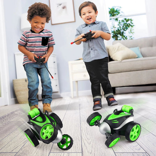 Rolling Remote Control Car, RC Roller Stunt Car 360 Degree Rotation Gifts for Kids Racing Toys, Kids 3 4 5 6 7 8 9 10 Years Old Boys and Girls, Green