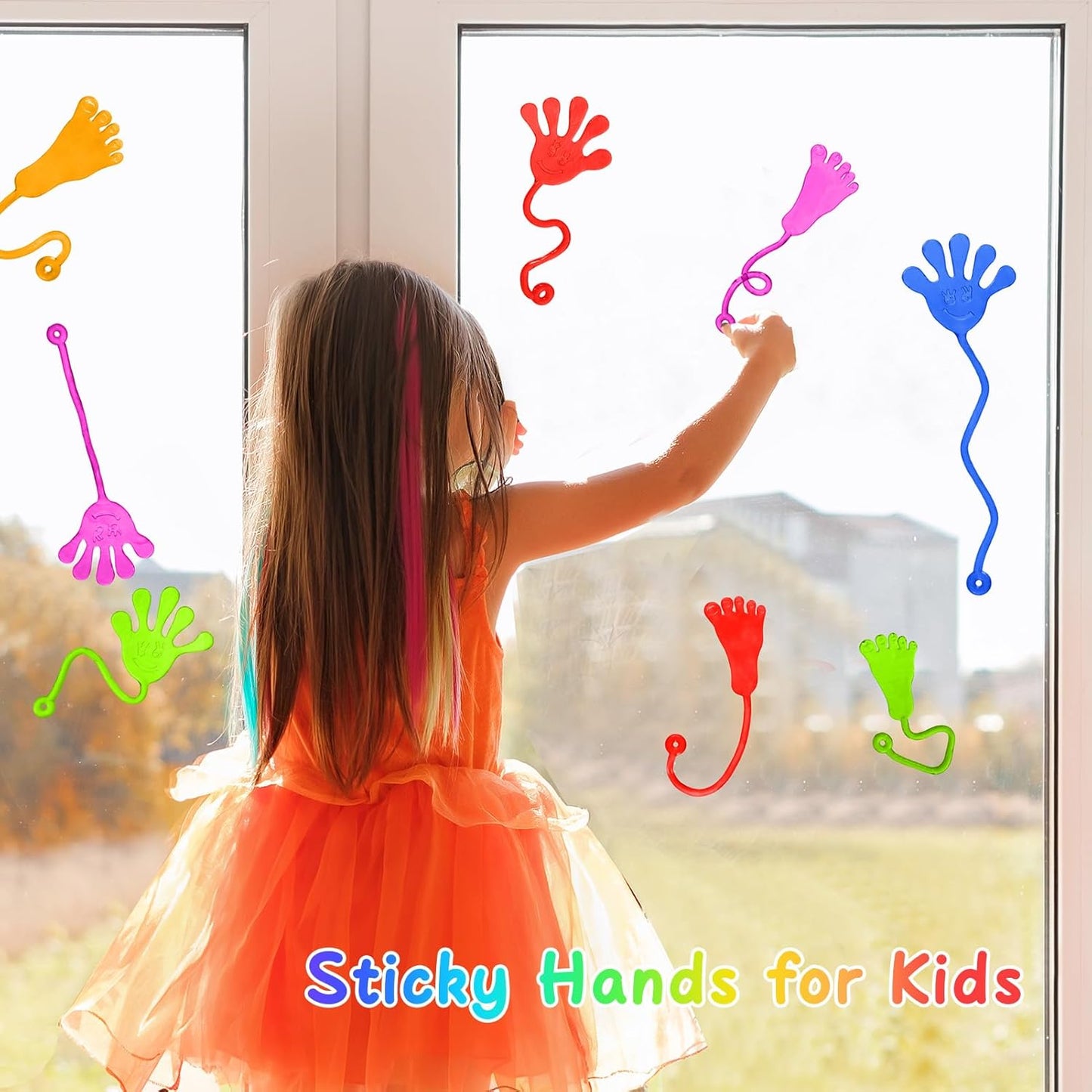 Sticky Hands Bulk 30 PCS Party Favors for Kids 4-8,8-12 Year Stretchy Sticky Hand Feet Goodie Bags Stuffers for Kids Treasure Box Toys for Classroom Small Mini Prizes Birthday Party Supplies Slap Hand