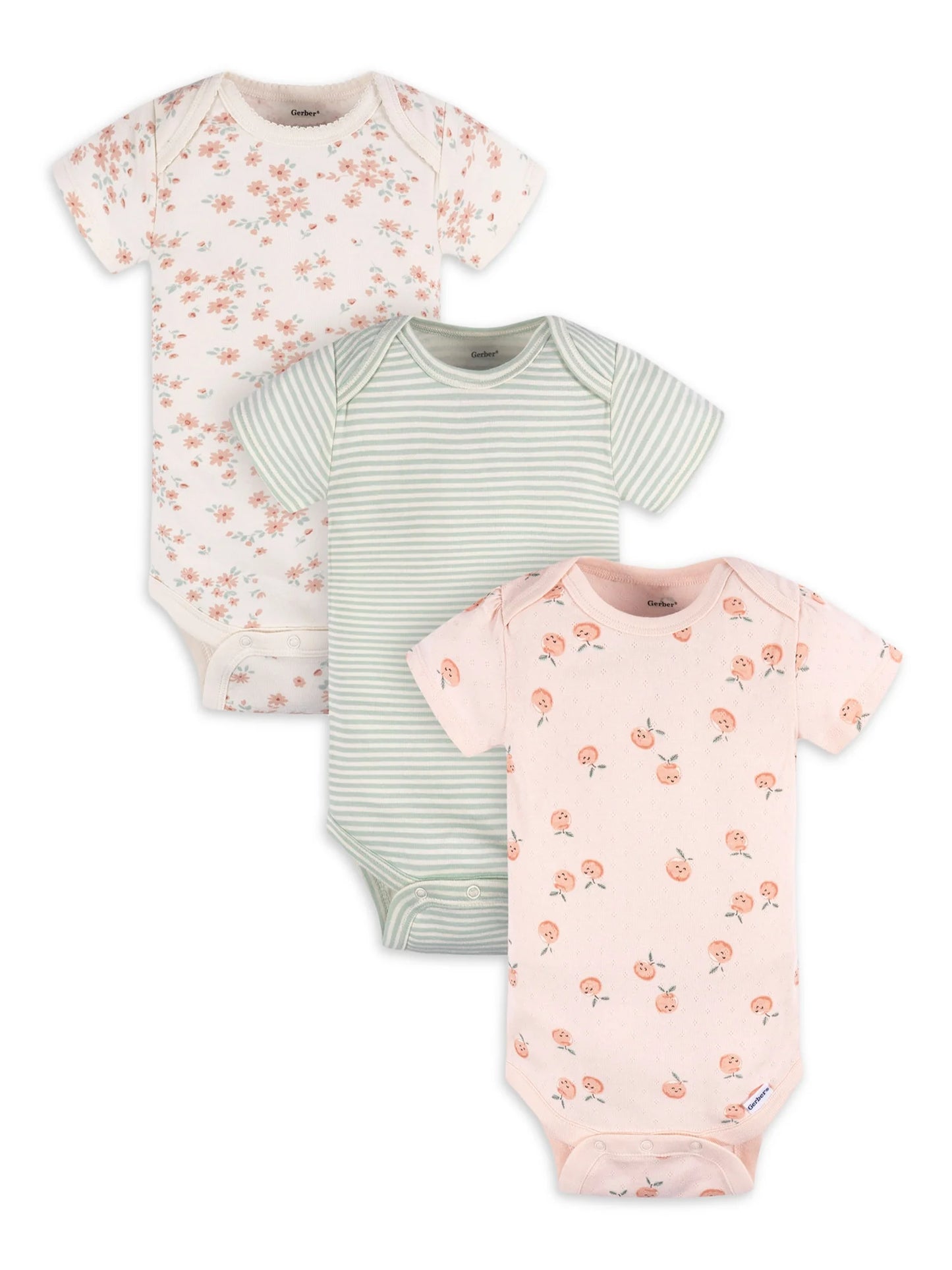 Baby Girl Casual Short Sleeve Bodysuits, 3-Pack, Sizes Preemie - 12 Months