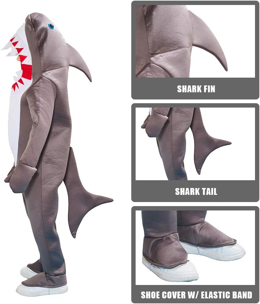 Boys Shark Costume Kids Onesie Pajamas Halloween Sea Animal Suit Onesie