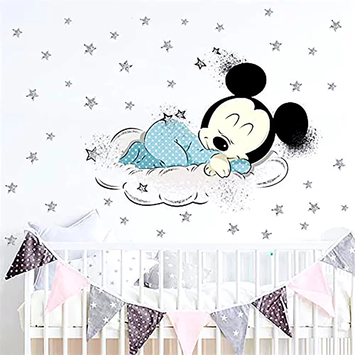 Good Night Baby Elephant and Giraffe Wall Stickers for Kids Baby Room Decorative Wall Decal