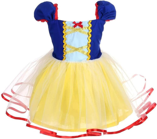 Princess Dress with Apron Summer Outfit Casual Wear for Toddler Girls Size 4T