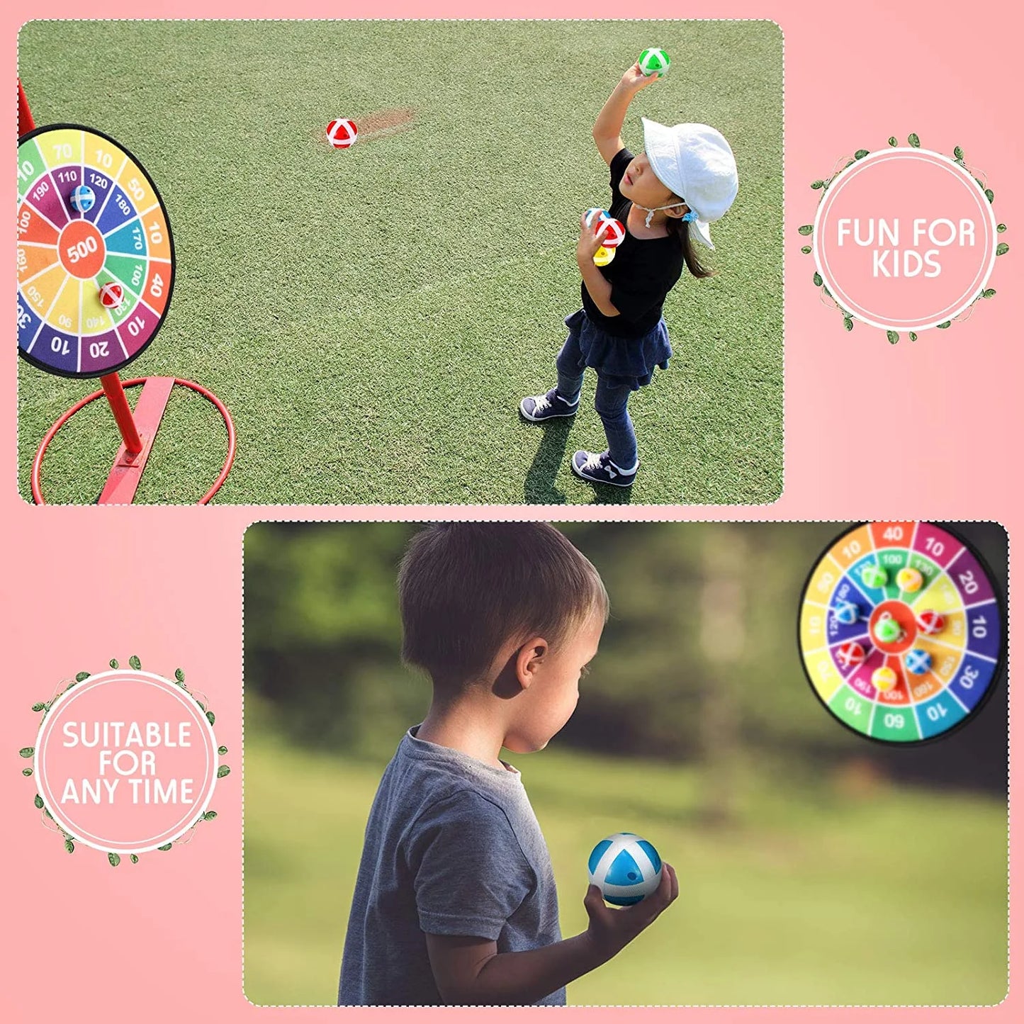 Dart Board Game for Kids, Outdoor Indoor Fun, Cool Family Party Activities, Classic Backyard Gift for Toddler Boys Girls Teens Age 3 Year Old and Up