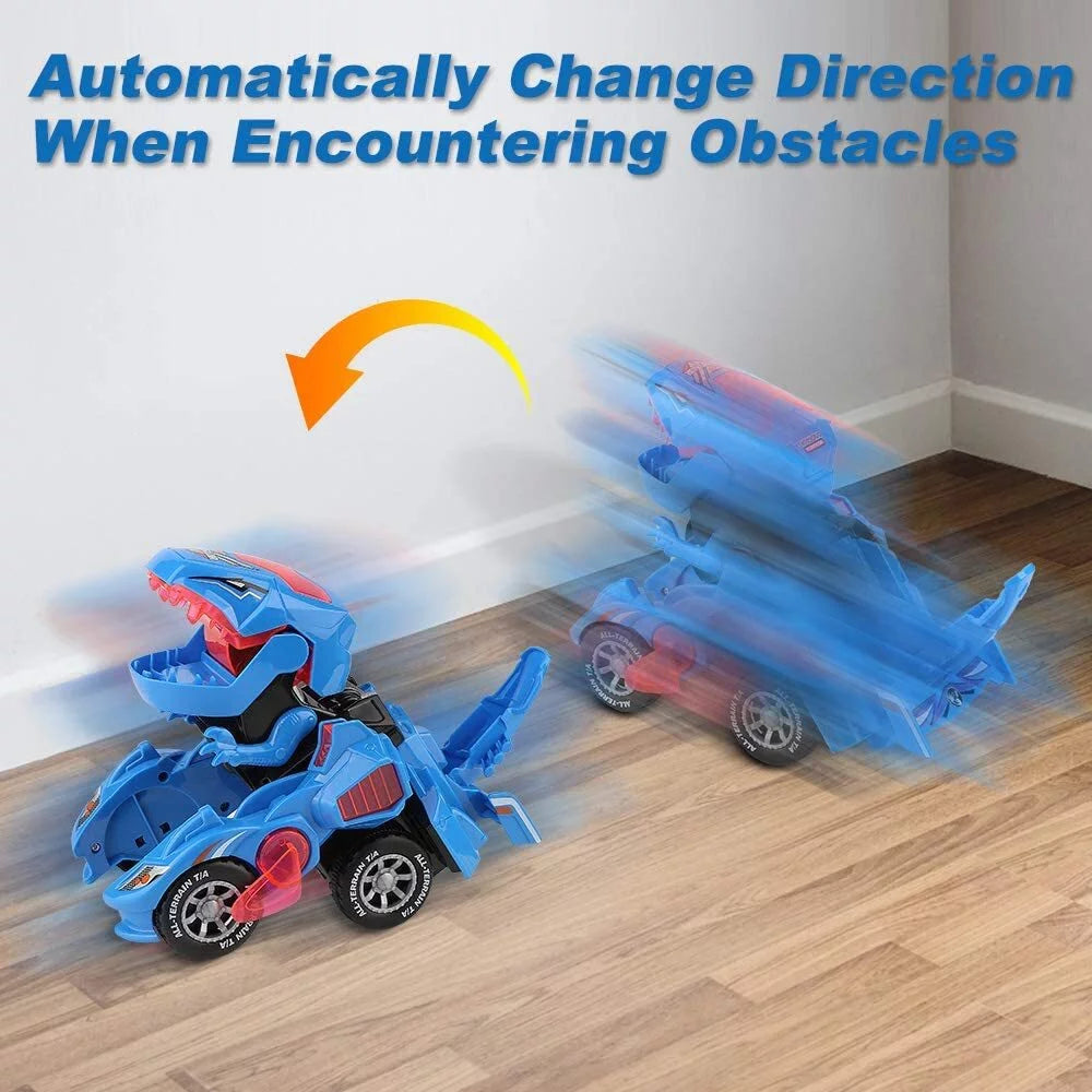 Transforming Dinosaur Car Toys,2 in 1 Automatic Dinosaur Transform Car Toy,Dinosaur Transforming Toy for Kids 3 Year Old and Up