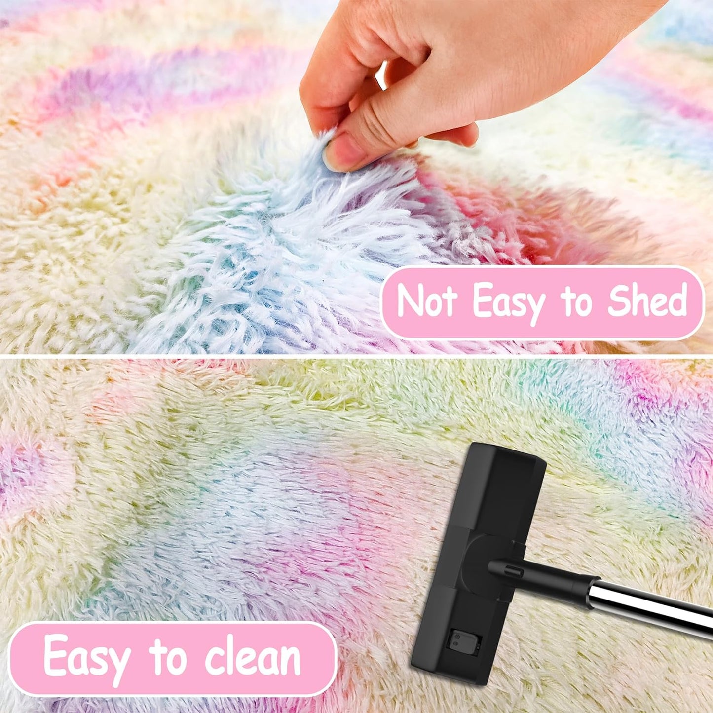 Shaggy Tie Dyed Light Rainbow Rug Small,2X3 Area Rugs for Living Room Door Entryway Indoor inside Front Entrance Dog Mat Anti-Skid Extra Comfy Fluffy Floor Carpet for Home Decorative