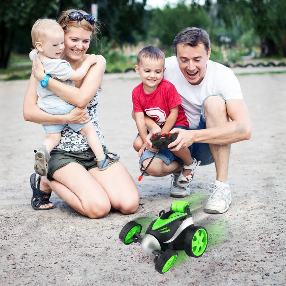 Rolling Remote Control Car, RC Roller Stunt Car 360 Degree Rotation Gifts for Kids Racing Toys, Kids 3 4 5 6 7 8 9 10 Years Old Boys and Girls, Green