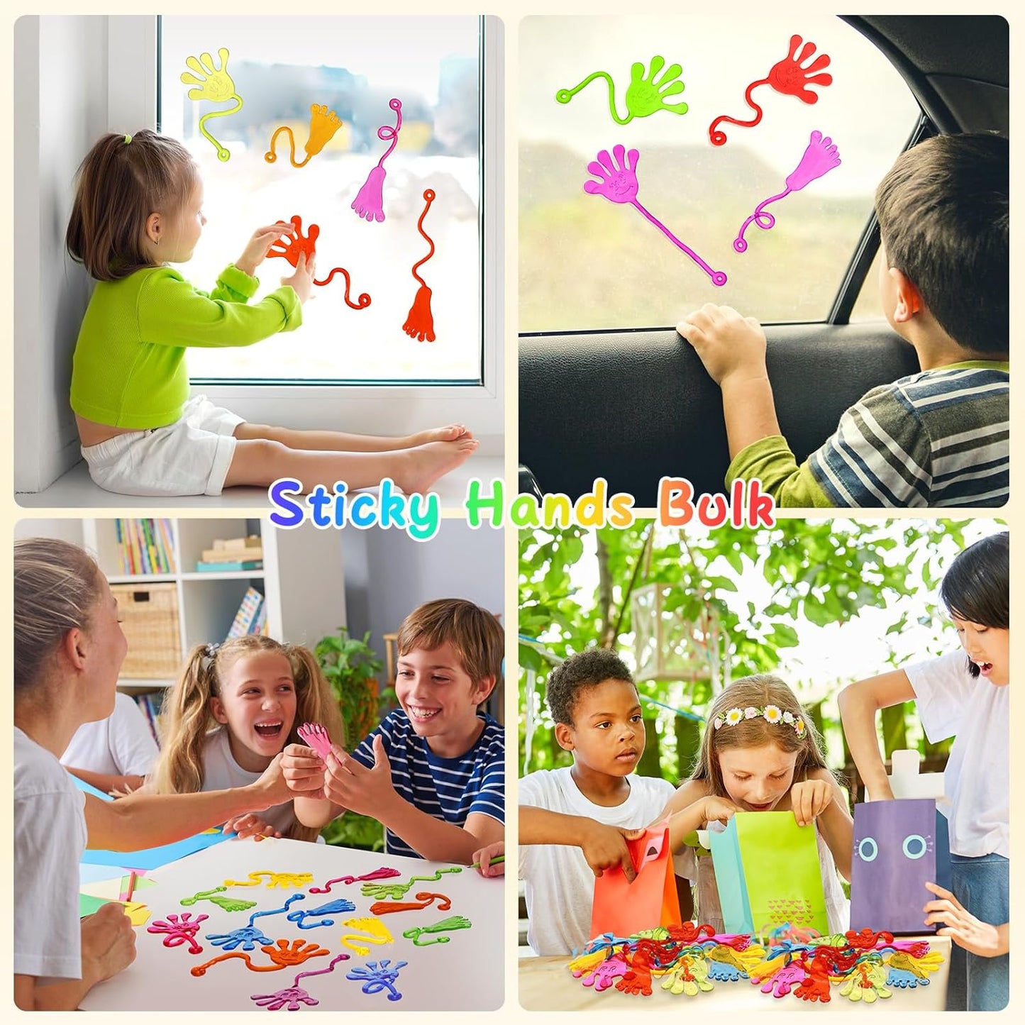 Sticky Hands Bulk 30 PCS Party Favors for Kids 4-8,8-12 Year Stretchy Sticky Hand Feet Goodie Bags Stuffers for Kids Treasure Box Toys for Classroom Small Mini Prizes Birthday Party Supplies Slap Hand