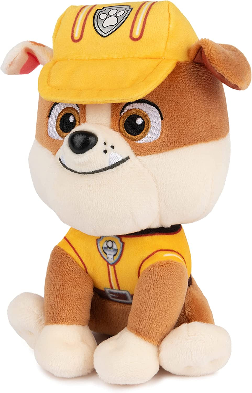 Official PAW Patrol Rubble in Signature Construction Uniform Plush Toy, Stuffed Animal for Ages 1 and Up, 6" (Styles May Vary)