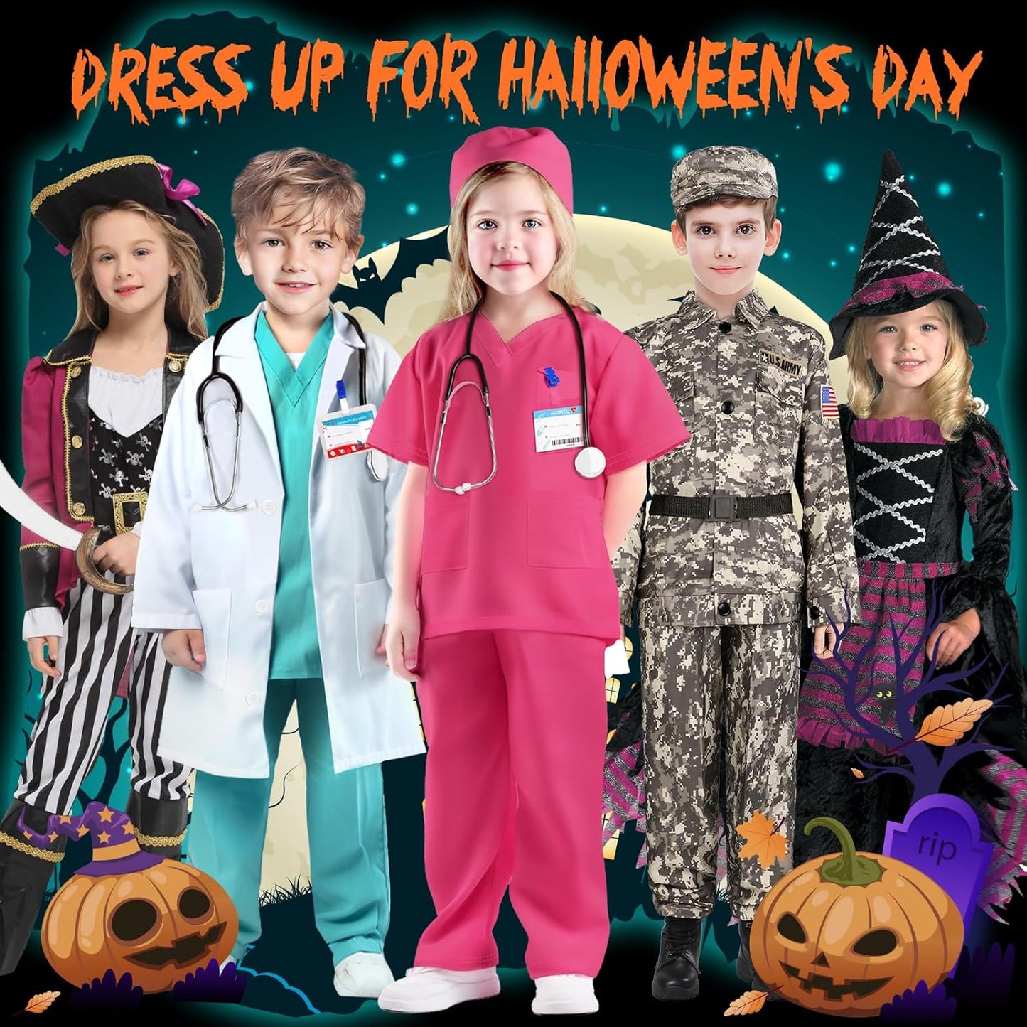 Doctor Costume for Kids Scrubs with Accessories Costume for Kids Toddler Halloween Costumes for Kids…