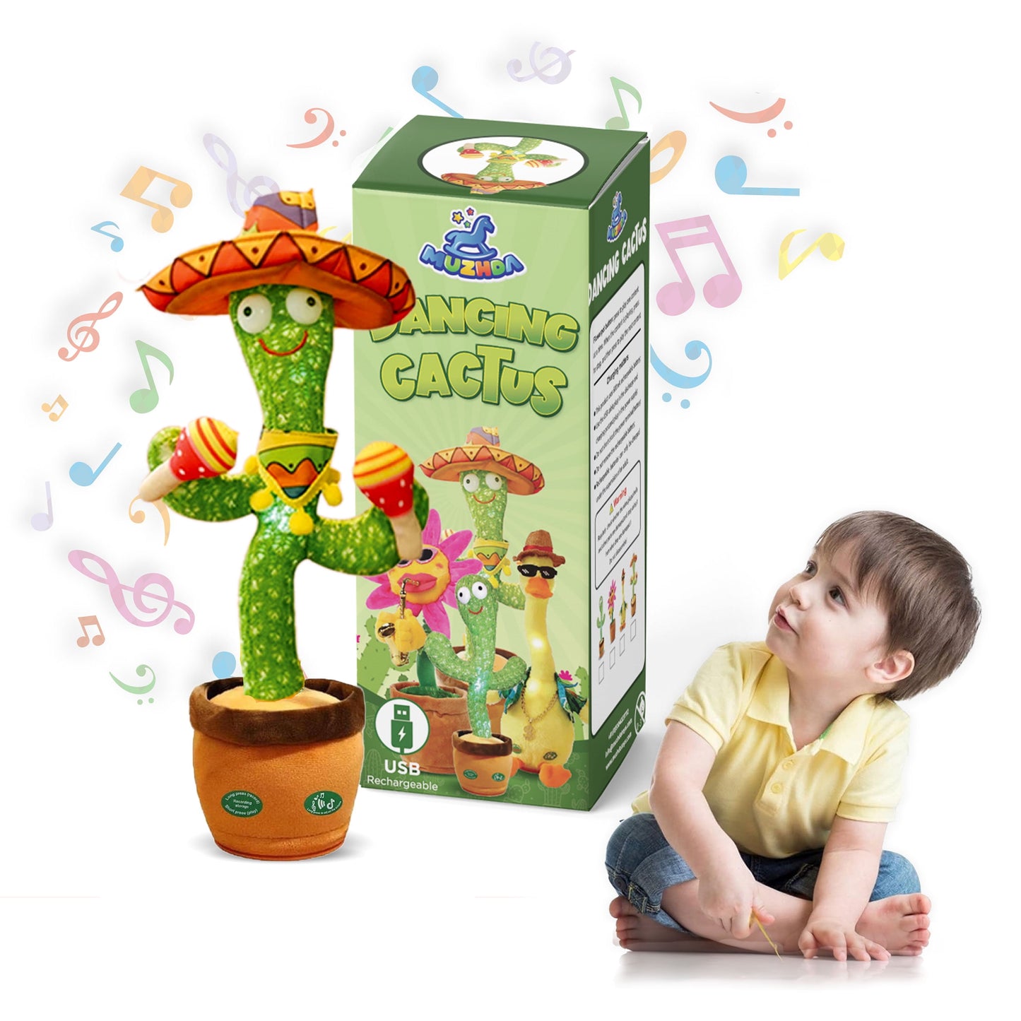 Dancing Cactus Toys, a Cactus That Can Dance, Sing, Twist, and Shine 120 English Dance Recordings Learn to Speak (Dancing Cactus Simple)