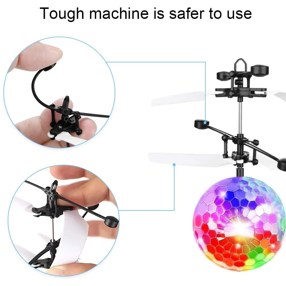 Flying Ball Toy with LED Lights: Hand-Sensing & Remote Control Drone for Kids - Perfect Birthday Gift for Toddlers and Children