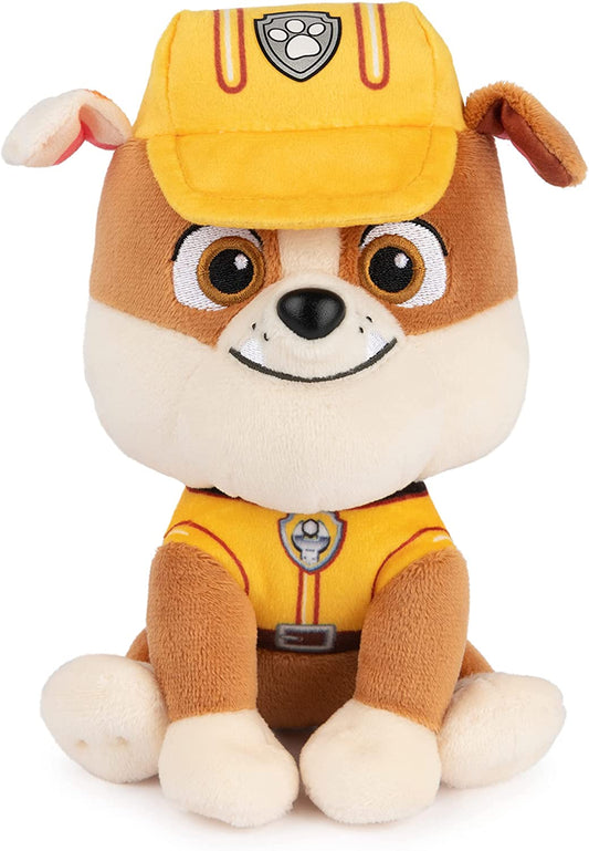 Official PAW Patrol Rubble in Signature Construction Uniform Plush Toy, Stuffed Animal for Ages 1 and Up, 6" (Styles May Vary)