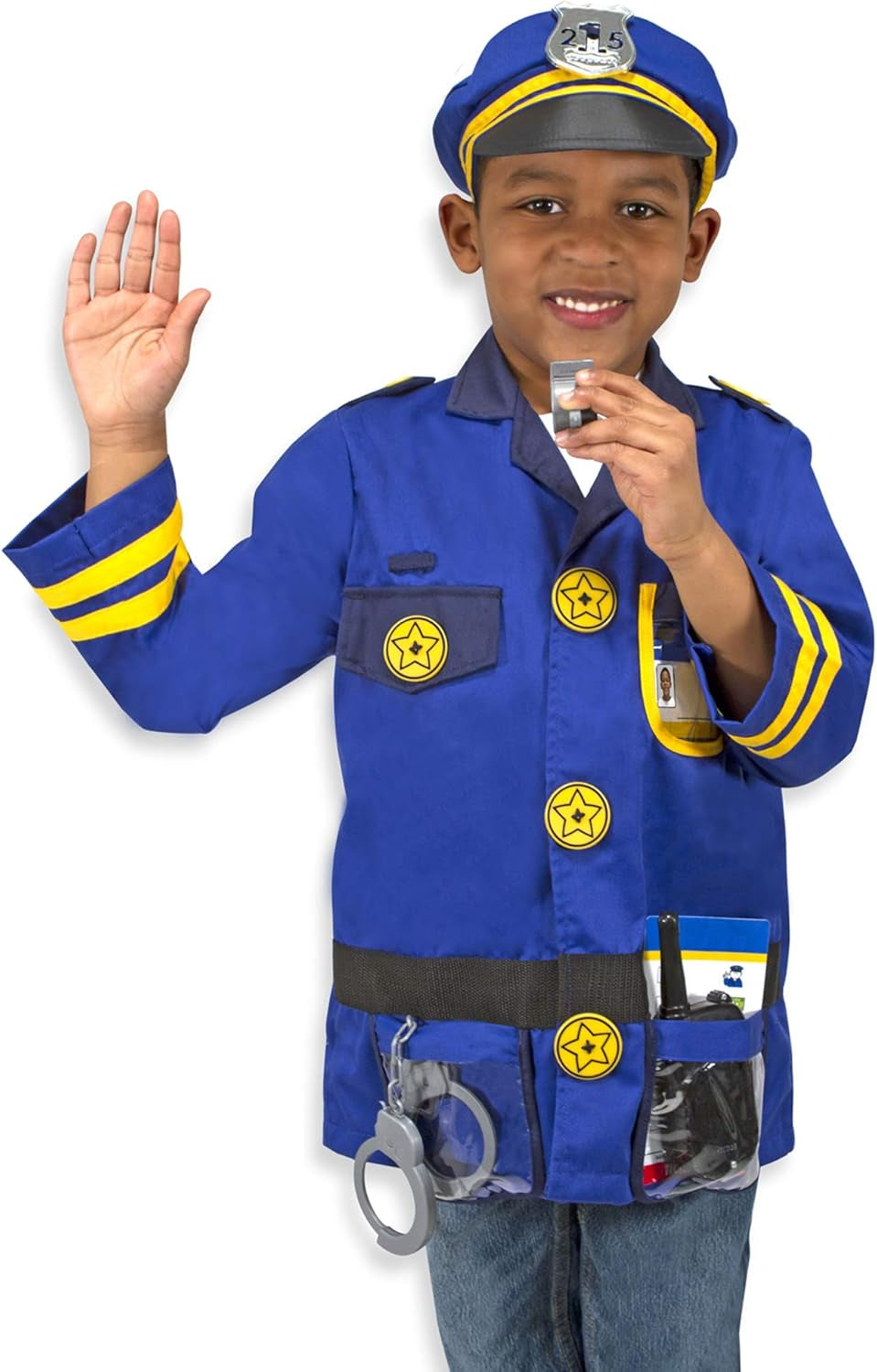 Unisex-Children Police Officer Role Play Costume Dress-Up Set (8 Pcs) Frustration-Free Packaging Multicolor, Ages 3-6 Years