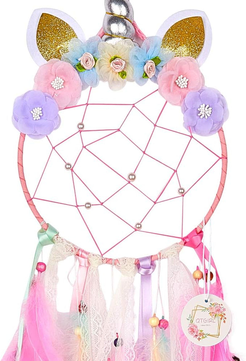 Dream Catchers for Kids Unicorn Wall Decor for Girls Bedroom Flower Feather Wall Hanging Decoration