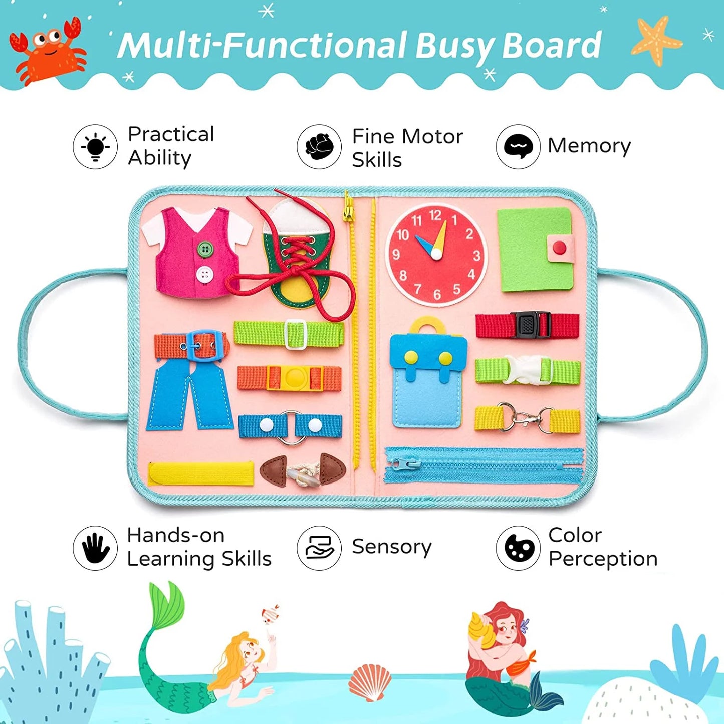 Busy Board Toys for Toddlers Girls Boys 1 2 3 4 5 Year Old, Montessori Learning Toys for Toddler Girls