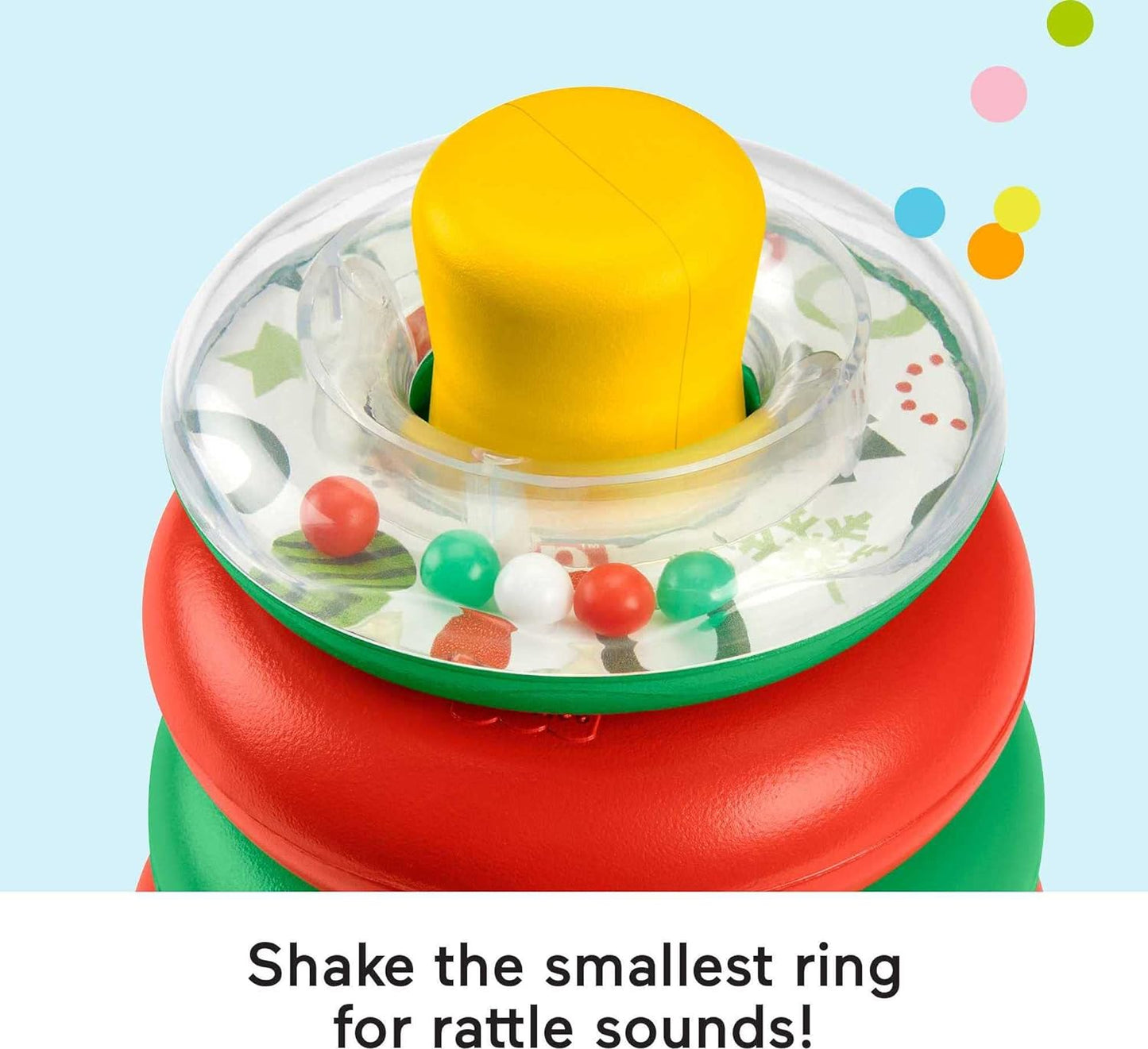 Baby Toy Holiday Rock-A-Stack, Red & Green Ring Stacking Activity for Developmental Play Infants Ages 6+ Months