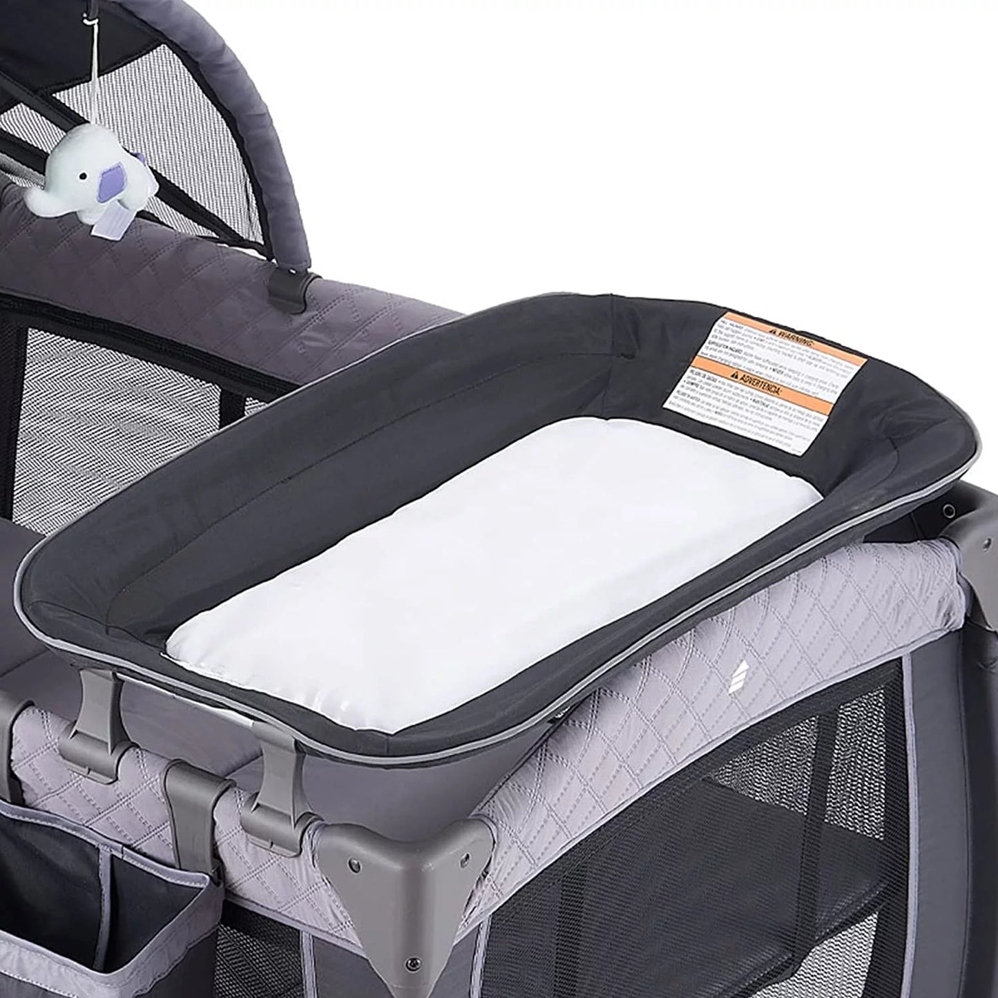 Unisex Portable Baby Play Yard Include Wheels, Canopy, Changing Table for Newborn(Grey)