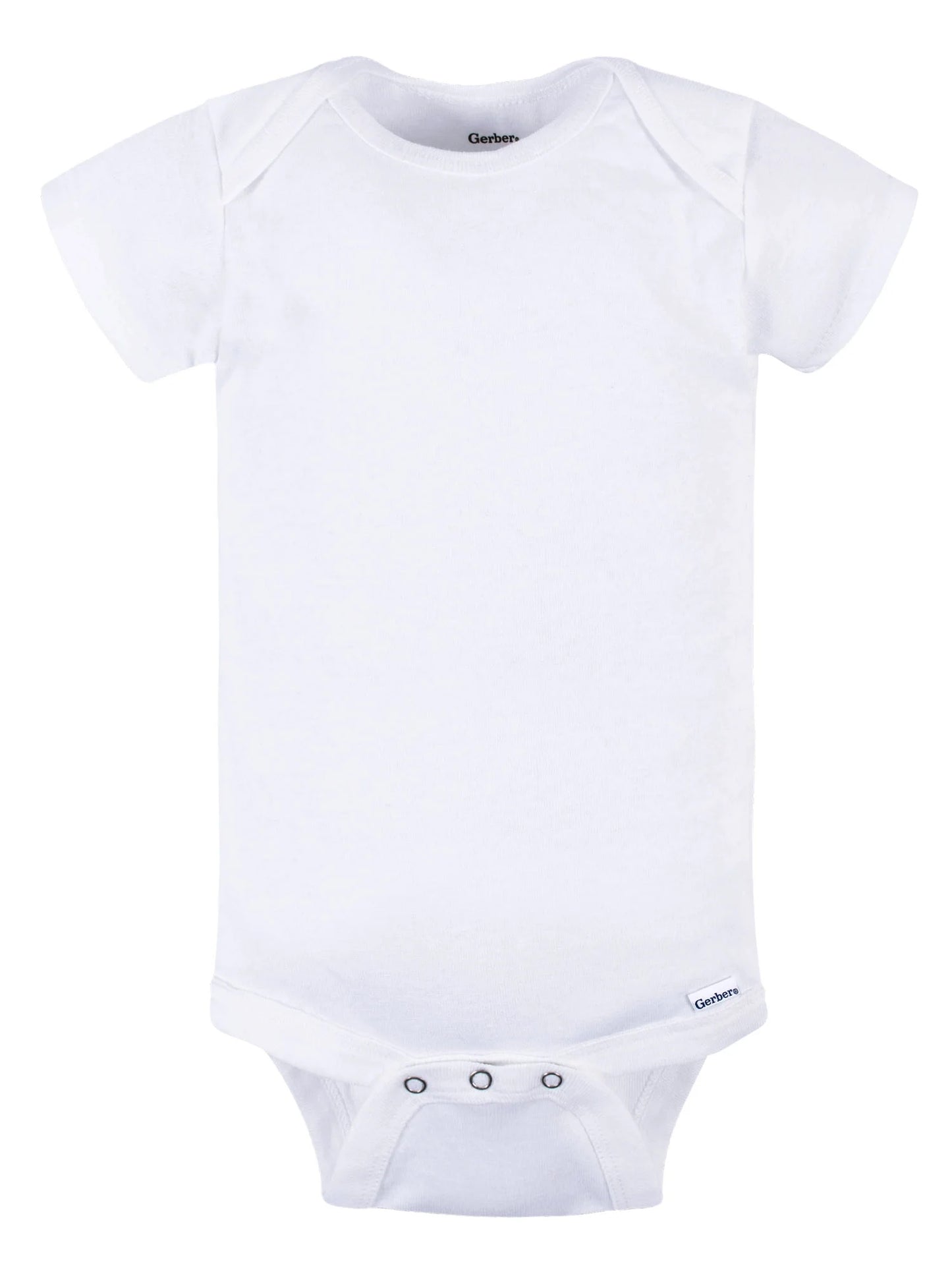 Baby Boy or Girl Unisex White Short Sleeve Cotton Bodysuit, 3-Pack, Sizes Preemie - 24 Months