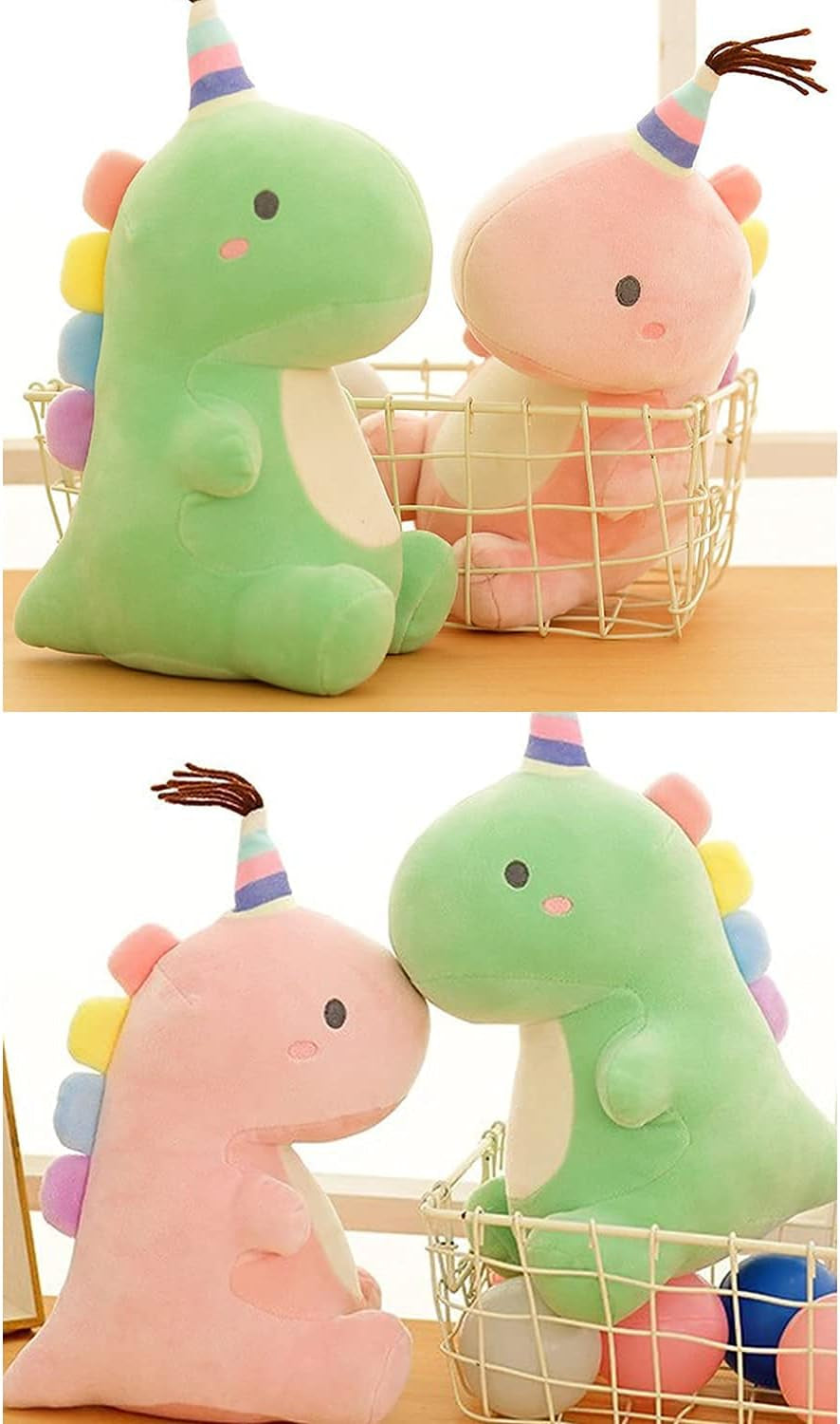 Stuffed Animal Plush Toys, Cute Dinosaur Toy, Soft Dino Plushies for Kids Plush Doll Gifts for Boys Girls (Green, 9 Inch)