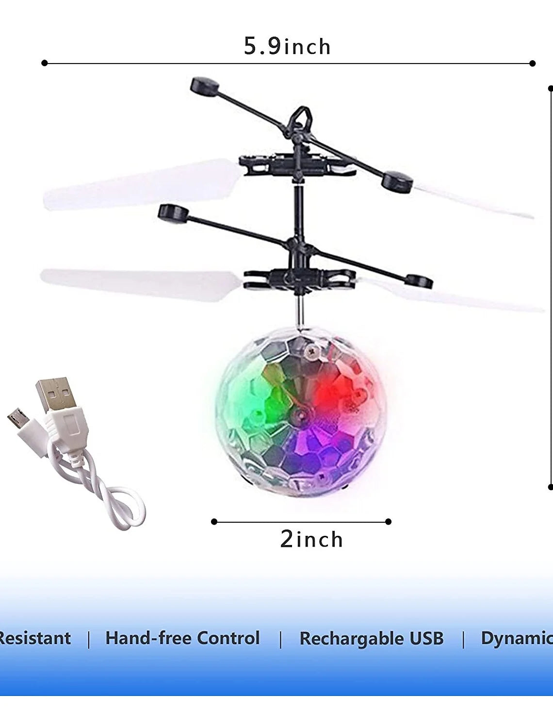 Flying Ball Toy with LED Lights: Hand-Sensing & Remote Control Drone for Kids - Perfect Birthday Gift for Toddlers and Children