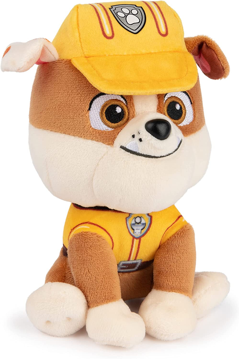 Official PAW Patrol Rubble in Signature Construction Uniform Plush Toy, Stuffed Animal for Ages 1 and Up, 6" (Styles May Vary)