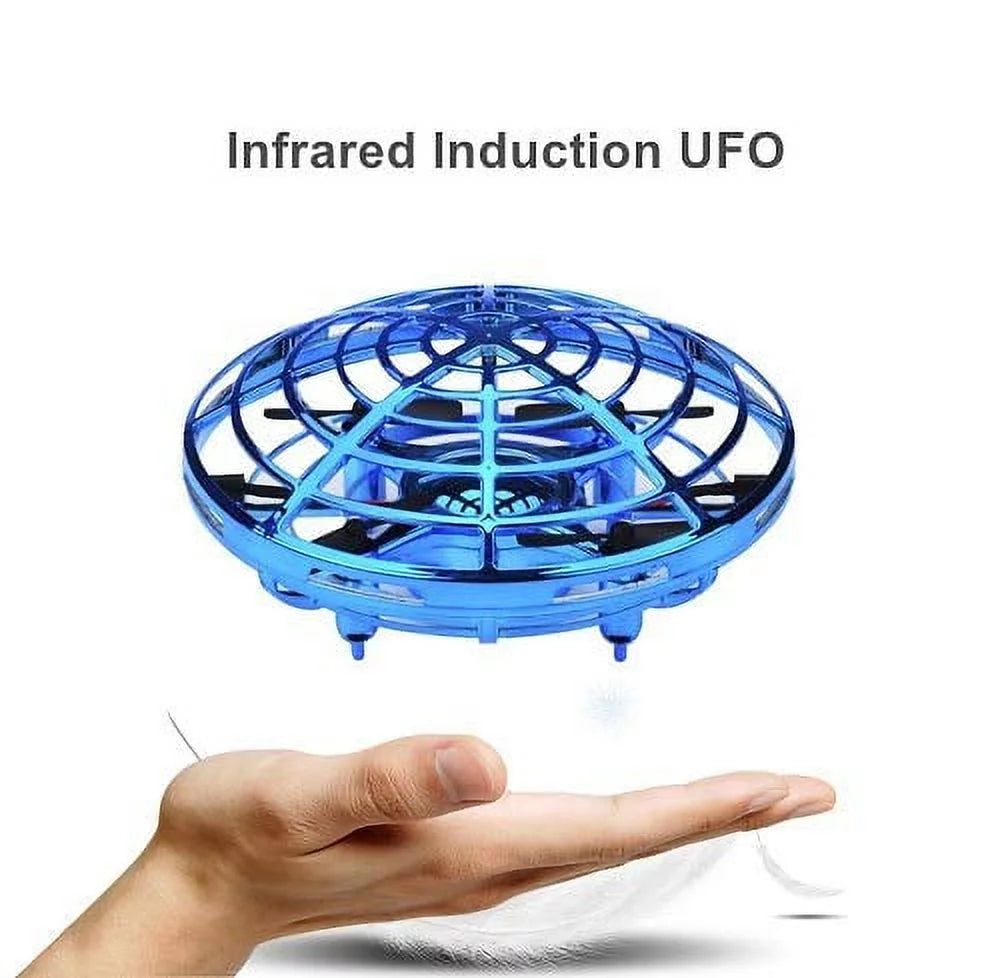 Mini Drones for Kids & Adults, RC UFO Helicopter with LED Lights, Hand Operated Easy Indoor Outdoor Small Orb Flying Ball Drone Toys Gifts for Beginners, Boys & Girls(Blue)