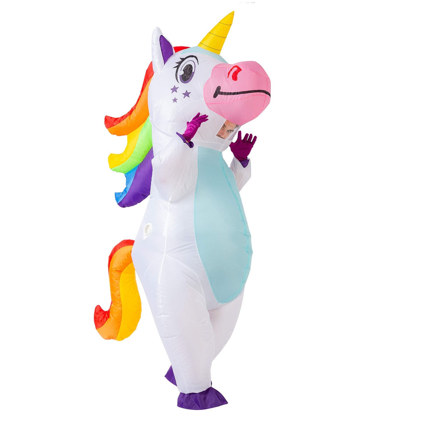 Inflatable Costume for Kids, Full Body Unicorn Blow up Halloween Costume for Toddlers Child (7-10Yrs)