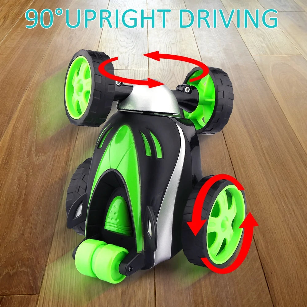 Rolling Remote Control Car, RC Roller Stunt Car 360 Degree Rotation Gifts for Kids Racing Toys, Kids 3 4 5 6 7 8 9 10 Years Old Boys and Girls, Green